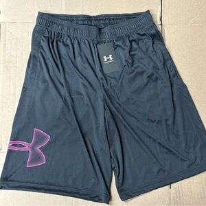 Under Armour Men's Medium Shorts Tech Graphic Black & Astro Pink Pockets &String